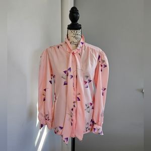 Vintage 1980s Silkhana by Lady Manhattan Soft Pink Button-Down Blouse